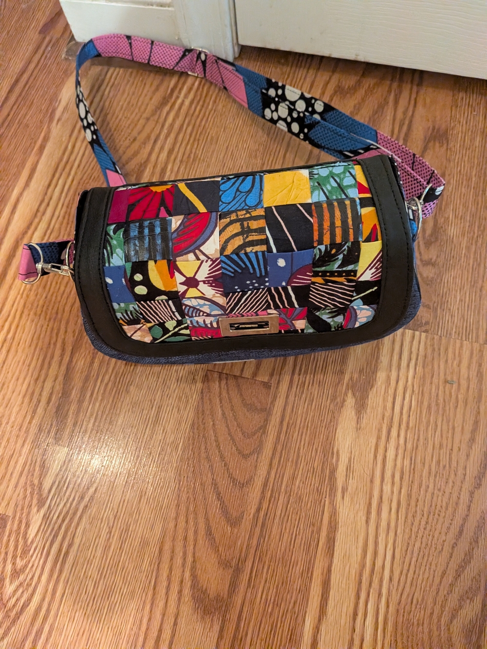Custom-made Colorful Patchwork Crossbody Bag - Multicolor